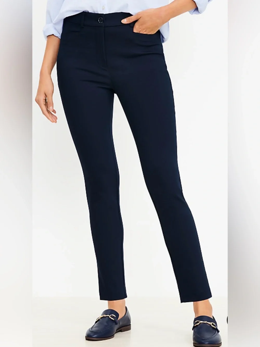 LOFT Sutton Skinny Pants in Navy - size 12